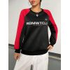 Letter Graphic Round Neck Long Sleeve Sweatshirt