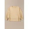 Exposed Seam Round Neck Long Sleeve Sweatshirt